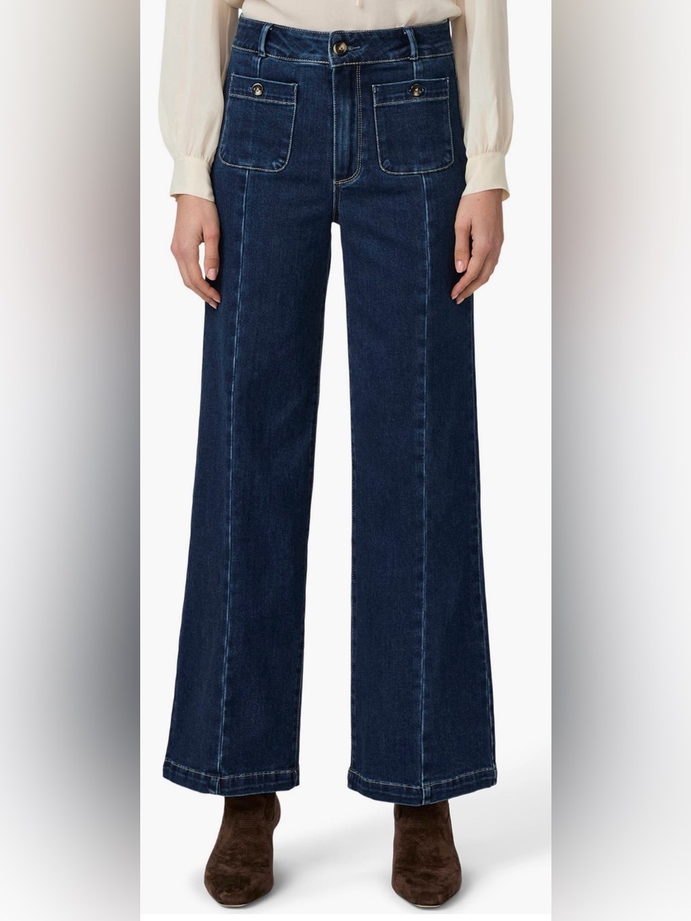 Paige Anessa 31” Front Seam Patch Pocket Jeans - Rhea - Sz 26